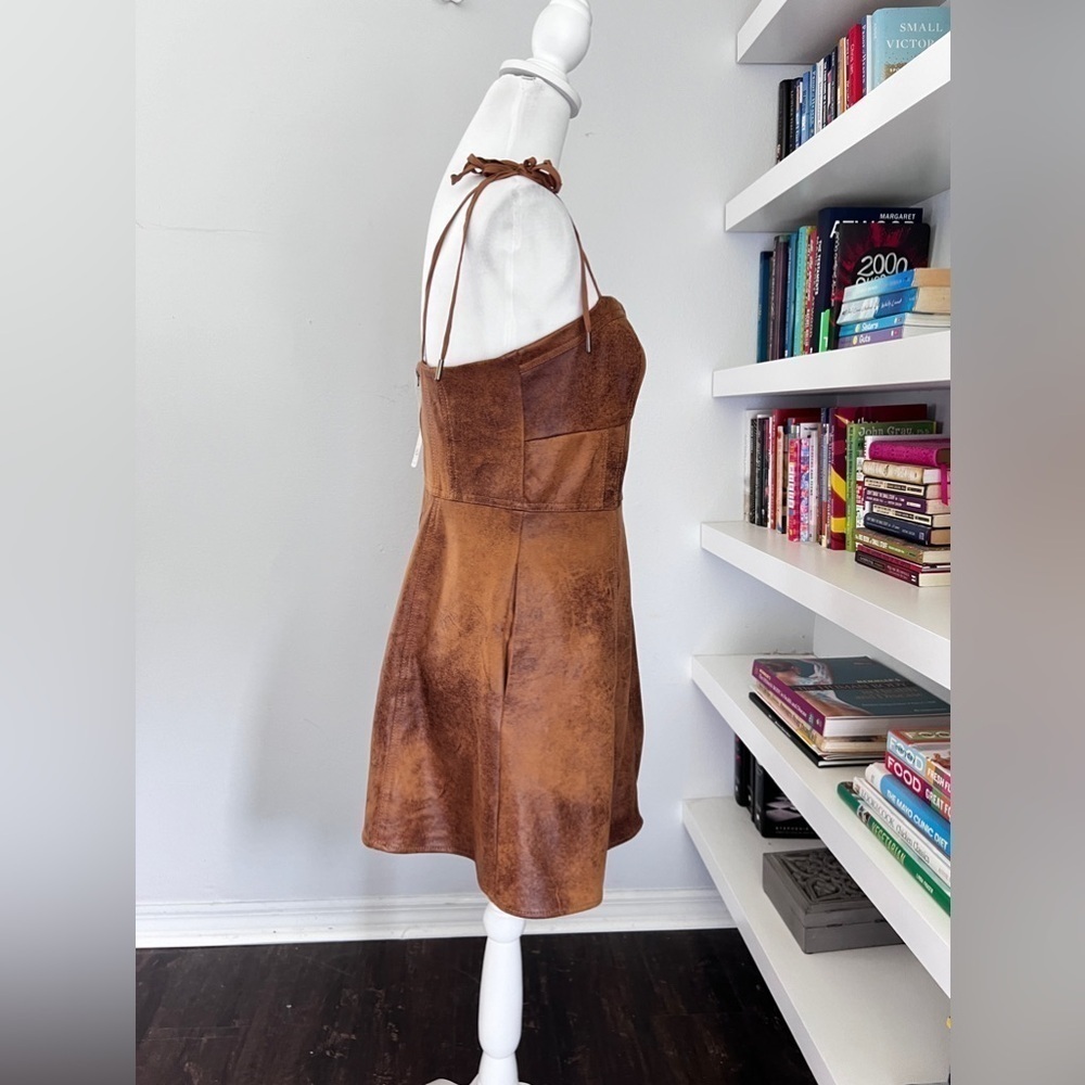 Free People NWT Veronica Suede Festival Mini Dress size 8 - Picture 10 of 15